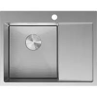 Mexen Exar Edelstahlspüle 1-Becken mit linker Abtropffläche 620 x 480 mm, Inox HC - 6431621005L-01HC