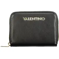 Mario Valentino Stilvolle Damen-Geldbörse: Schwarz, Reißverschluss, recyceltes Material