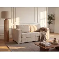 Vente-unique Schlafsofa mit Matratze 3-Sitzer - Cord - Beige - Liegefläche mit Lattenrost mit breiten Latten 140 cm - Matratze 14 cm - LORETO