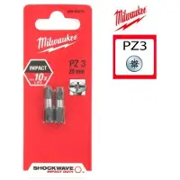 Milwaukee Milvokio BITAS SHOCKWAVE PZ3 25MM 2 SZT.