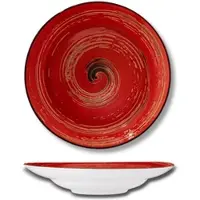 Wilmax Tiefer Teller 25,5 cm 350 ml Rot Porzellan, 3er Set