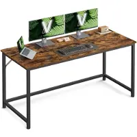 Vasagle Tisch, Computertisch, Bürotisch, 135 x 60 x 76 cm, für Arbeitszimmer, Schlafzimmer, Wohnzimmer, vintagebraun-tintenschwarz LWD043B01V1