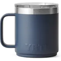 Yeti Rambler Stackable Mug 2.0 10oz Mag Slider Lid, Navy Blue, stapelbare Thermotasse mit Deckel, 295 ml