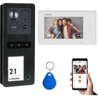 Balter ERA Schwarz IP Aufputz 7" WiFi Monitor RFID Full HD Video Türsprechanlage Set 1 Familienhaus
