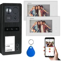 Balter ERA Schwarz IP Aufputz 7" WiFi Monitor RFID Full HD Video Türsprechanlage Set 2 Familienhaus