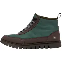 Art Unisex. 1158511UM003_0G3 Grüne Lederstiefeletten (46), Wohnung, 1 bis 3 cm, Schnürsenkel, Lässig