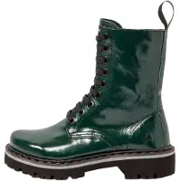 Art für Damen. 1116711WS003_0G3 Lederstiefeletten 1167 grün (38), Wohnung, Schnürsenkel, Reißverschluss, Lässig