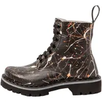 Art für Damen. 11166P112603_ESP Lederstiefeletten 1166P schwarz (37), Wohnung, Schnürsenkel, Lässig