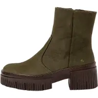Art für Damen. 113741222003_0G3 Lederstiefeletten 1374 grün (36), 3 bis 5 cm, Reißverschluss, Lässig