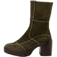 Art für Damen. 116591222003_0G3 Lederstiefel 1659 Sofia grün (37), 5 bis 8 cm, Reißverschluss, Lässig