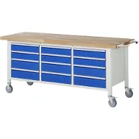 RAU Fahrbare Werkbank 8579, B2000xT700xH880mm, 12x Schublade-TA