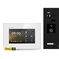 Balter EVO HD Schwarz Video Türsprechanlage Fingerprint Set 1 Teilnehmer 7" Monitor Weiß