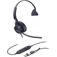 Yealink UH46 Mono USB-C/A Headset, Kabelgebunden, 20 - 20000 Hz, Büro/Callcenter, 127 g, Kopfhörer, Schwarz