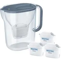 Brita Style Essential Filterkanne + 3 MaxtraPro PP-Kartuschen (dunkelblau)