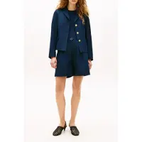 Tommy Hilfiger für Damen. WW0WW49335 Schmal geschnittener Blazer mit navygoldenen Knöpfen (36), Lässig, Polyester, Marine