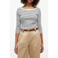 Tommy Hilfiger Cody Boat-neck 3/4 Sleeve Breton Stripe Ecru/dark Night Navy Größe: S | Longsleeves Outlet | Damen | Schwarz