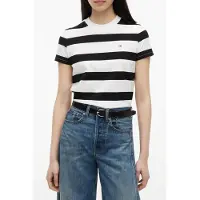 Tommy Hilfiger Regular Flag Jersey Black/stripe Größe: M | Hemden Outlet | Damen | Schwarz