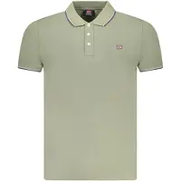 NORWAY 1963 Herren Kurzarm-Poloshirt aus Norwegen - Grün, Kontrastdetails, Applikation