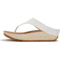 FitFlop Damen Lulu Lux Graphic-Weave Leder-Zehentrenner-Sandalen Urban White-Schuhgröße 36