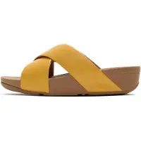 FitFlop Damen Lulu Cross-Slide-Sandalen Leder Turmeric-Schuhgröße 41