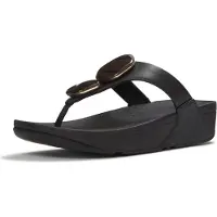 Original Brands FitFlop Lulu Marbled-Stone Toe-Post Sandals SCHWARZ 43