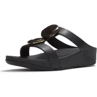 Original Brands FitFlop Fino Marbled-Stone H-Bar Slides SCHWARZ 39