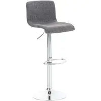 CLP Barhocker Hover mit Stoffbezug | Farbe hellgrau Material Gestell Metall in Chromoptik