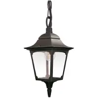 Elstead Lighting Außenleuchte, Pendelleuchte, Alu, Glas, Schwarz, D 20,5 cm