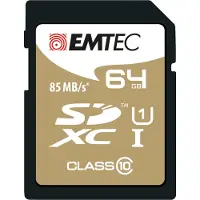 Emtec ECMSD64GXC10GP, 64 GB, SDXC, Klasse 10, 85 MB/s, 21 MB/s, Schwarz, Braun