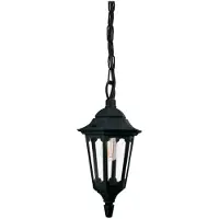 Elstead Lighting Außenleuchte, Pendelleuchte, Alu, Glas, Schwarz, H 34,5 cm