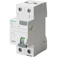 Siemens 5SV3316-6KL FI-Schutzschalter, 2-polig, Typ A, In: 63 A, 30 mA, Un AC: 230 V, N-links 5SV33166KL