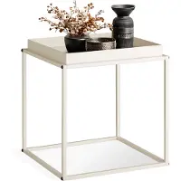 TecTake - Beistelltisch - Kleiner Couchtisch - cremefarben - 40x40x44cm, maximale Belastbarkeit 30kg - 404184