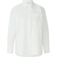 Comma Langarmbluse , Damen, Gr. 44, weiß, Web, Obermaterial: 98% Baumwolle, 2% Elasthan, unifarben, lässig geschnitten hüftbedeckend, Rundhals, 1-Knopf-Manschette, Blusen Langarmbluse, mit Stretch