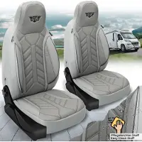 BREMER SITZBEZÜGE Wohnmobil Sitzbezüge & Schonbezüge für Knaus BOXLIFE PRO / XL Camper Van | Passgenaue Vordersitzbezüge | Teilintegriert, Kastenwagen & Alkoven | Sitzbezug Fahrer & Beifahrersitz
