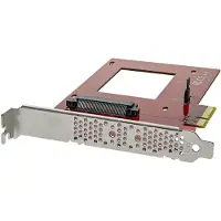 StarTech.com .com U.2 auf PCIe Adapter für 2,5" U.2 NVMe SSD - SFF 8639 - 4x PCI Express 4.0, PCIe, U.2, PCIe 4.0, Rot, Aktivität, CE, FCC