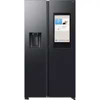 Samsung Series 9 Family Hub RS97F Side-by-Side mit View Inside und Festwasseranschluss, , Freistehend, Amerikanische Tür, Schwarz, 2 Tür(en), Premium Black Steel, 36/64