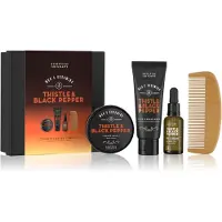 The Scottish Fine Soaps Company Komplettes Bartpflege-Set Thistle & Black Pepper 4-teilig