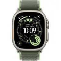Apple Trail Loop Armband für Watch | 44/45/46/49 mm - Größe M/L - Neon / Green Natural Titanium