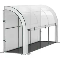 STILVORA Anlehngewächshaus Kunststoff Weiß 300x80x157 cm mit Rolltür UV-Schutz