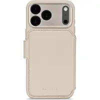 Decoded Apple iPhone 17 Pro Hülle - Echtes Leder - - 2 in 1 Case/Klapphülle - Beige