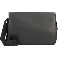 Greenburry Pure Black Umhängetasche Messenger Leder schwarz 1109-20