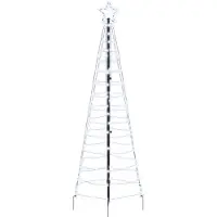 vidaXL LED Weihnachtsbaum mit Erdspießen Kaltweiß 250 cm Eisen