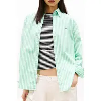 Tommy Hilfiger Regular Poplin Shirt Tropical Tide/stripe Größe: M | Business hemden Outlet | Damen