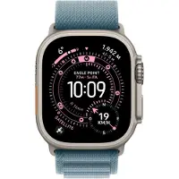Apple Alpine Loop Armband für Watch | 44/45/46/49 mm - Größe L - Light Blue / Black Titanium