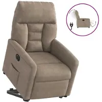 vidaXL Relaxsessel mit Aufstehhilfe Elektrisch Taupe Mikrofasergewebe