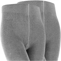 Falke Family 2-Pack Kinder Strumpfhose, 134-146, Grau, Uni, Baumwolle