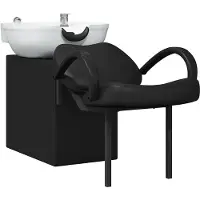 vidaXL Shampoo Stuhl Schwarz und Weiß 136 x 60 x 92 cm PVC