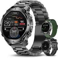 Maoo Titan GPS Smartwatch Herren, robuste Sportuhr mit Telefonfunktion, GPS, Herzfrequenzmesser und 100+ Sportmodi, für Android und iOS, Gun Metal