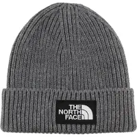 The North Face Logo Box Beanie mit Umschlag in Grau