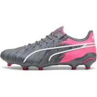 Puma King Ultimate Rush FG/AG Fußballschuhe Herren dunkegrau grau pink Gr 42